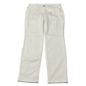Per Se by Carlisle Sasha White Jean Pants Stretch Comfortable Womens 14 $328 NWT